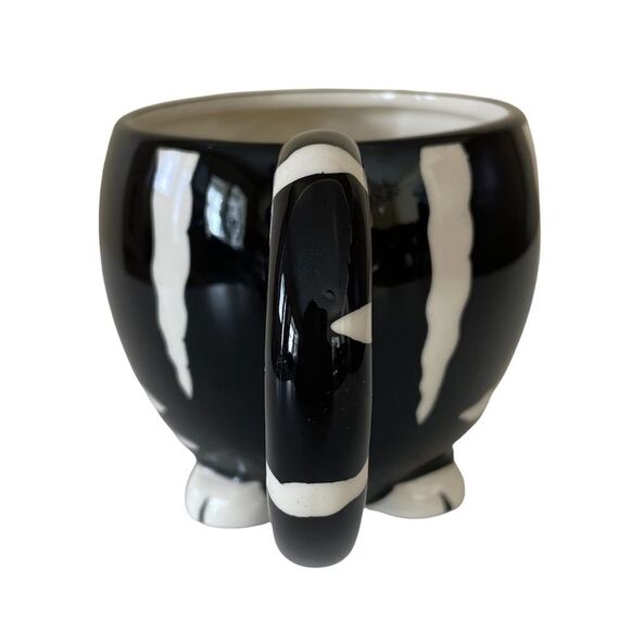 HAND Painted Pier 1 Black & White Kitty Cat Mug Cup - Picture 3 of 7